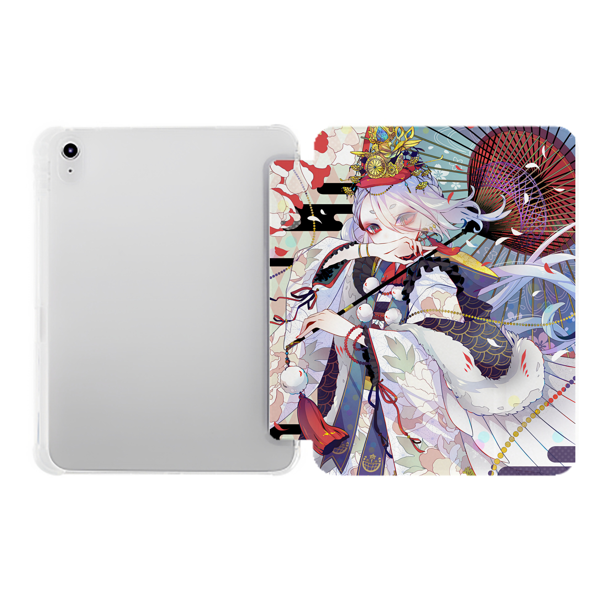 （画像用） 刀剣乱舞 Touken Ranbu IPad ケース ペン収納付き 三つ折りスタンド PUレザー×シリコン 対応機種9.5/10.5/10.9インチ